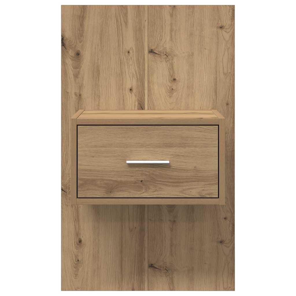 Bedkast 2 pcs artisanaal eikenkleurig 48.5 x 32.5 x 80 cm