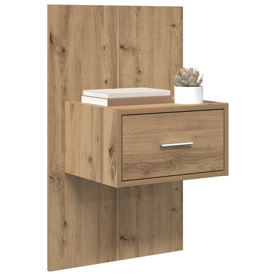 Bedkast 2 pcs artisanaal eikenkleurig 48.5 x 32.5 x 80 cm