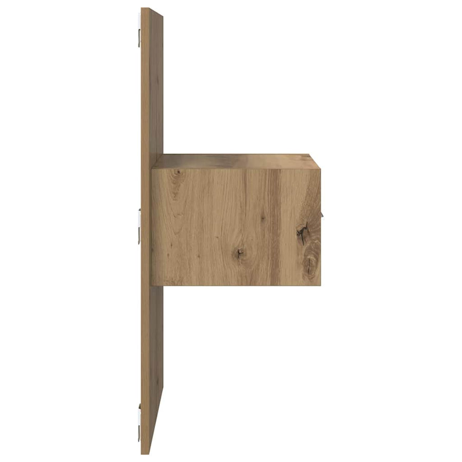 Bedkast 2 pcs artisanaal eikenkleurig 48.5 x 32.5 x 80 cm