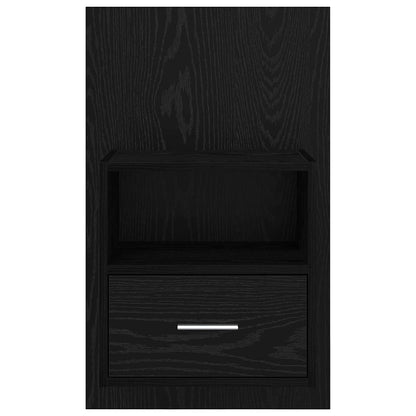 Bedkast 2 pcs Zwart eiken 48.5 x 32.5 x 80 cm Bewerkt hout