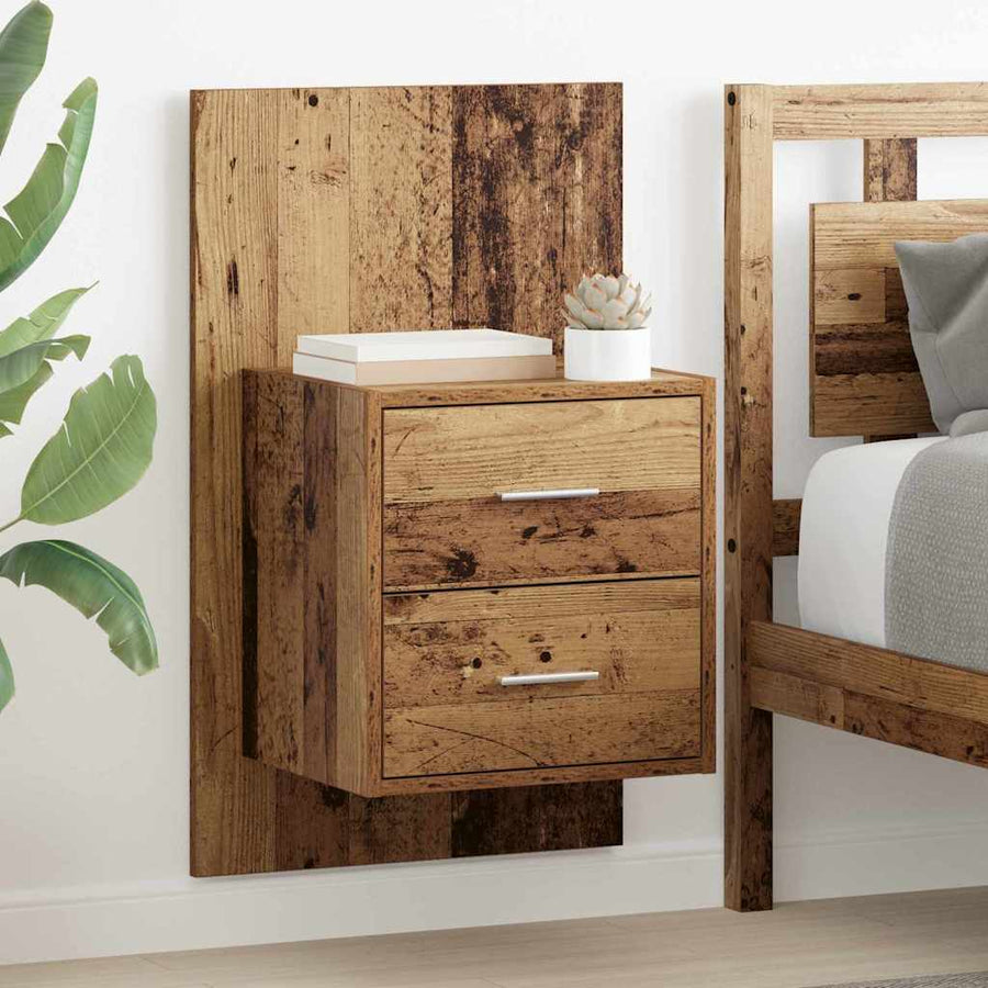 Wandkastje 2 pcs Oud Hout 48,5 x 32,5 x 80 cm Bewerkt hout