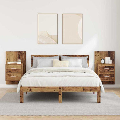 Wandkastje 2 pcs Oud Hout 48,5 x 32,5 x 80 cm Bewerkt hout