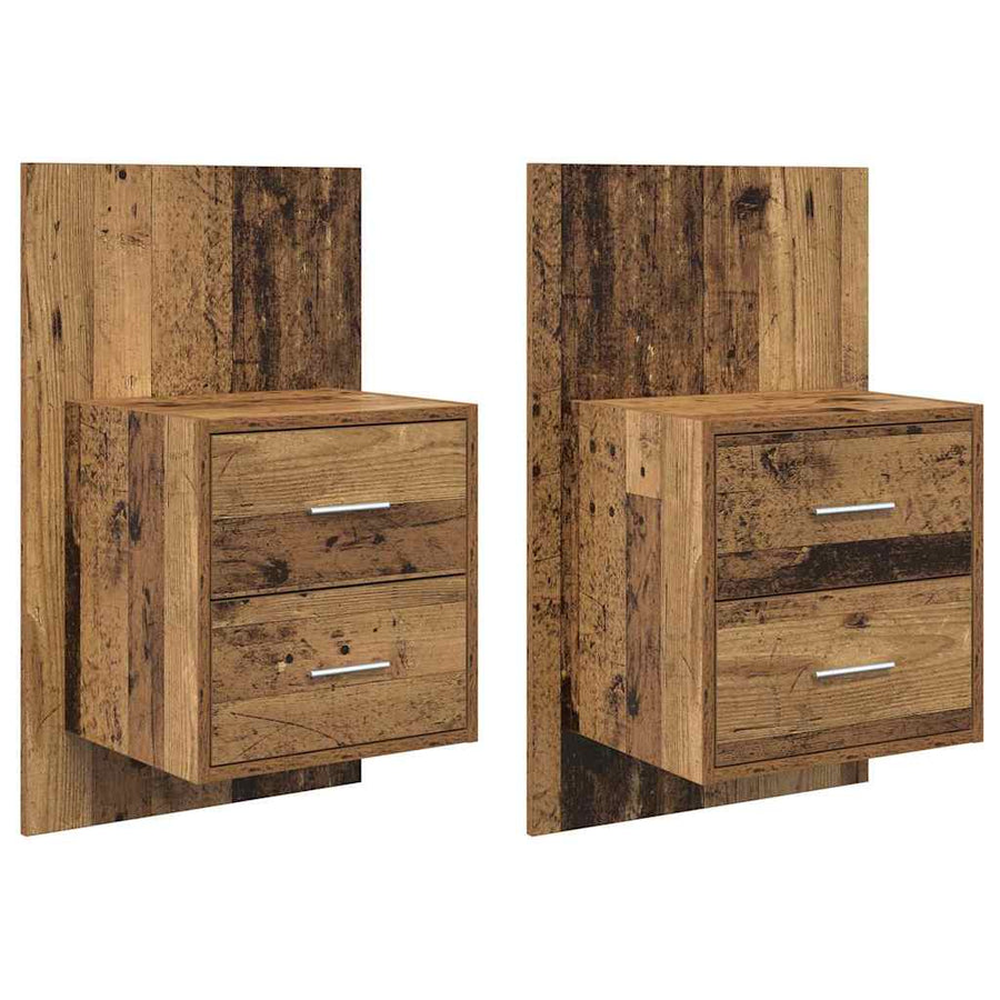 Wandkastje 2 pcs Oud Hout 48,5 x 32,5 x 80 cm Bewerkt hout