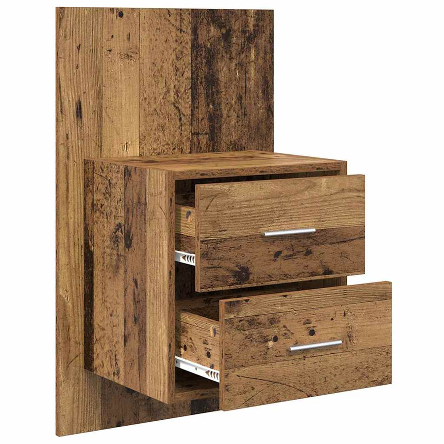 Wandkastje 2 pcs Oud Hout 48,5 x 32,5 x 80 cm Bewerkt hout