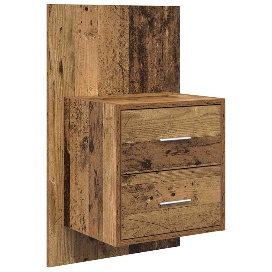 Wandkastje 2 pcs Oud Hout 48,5 x 32,5 x 80 cm Bewerkt hout