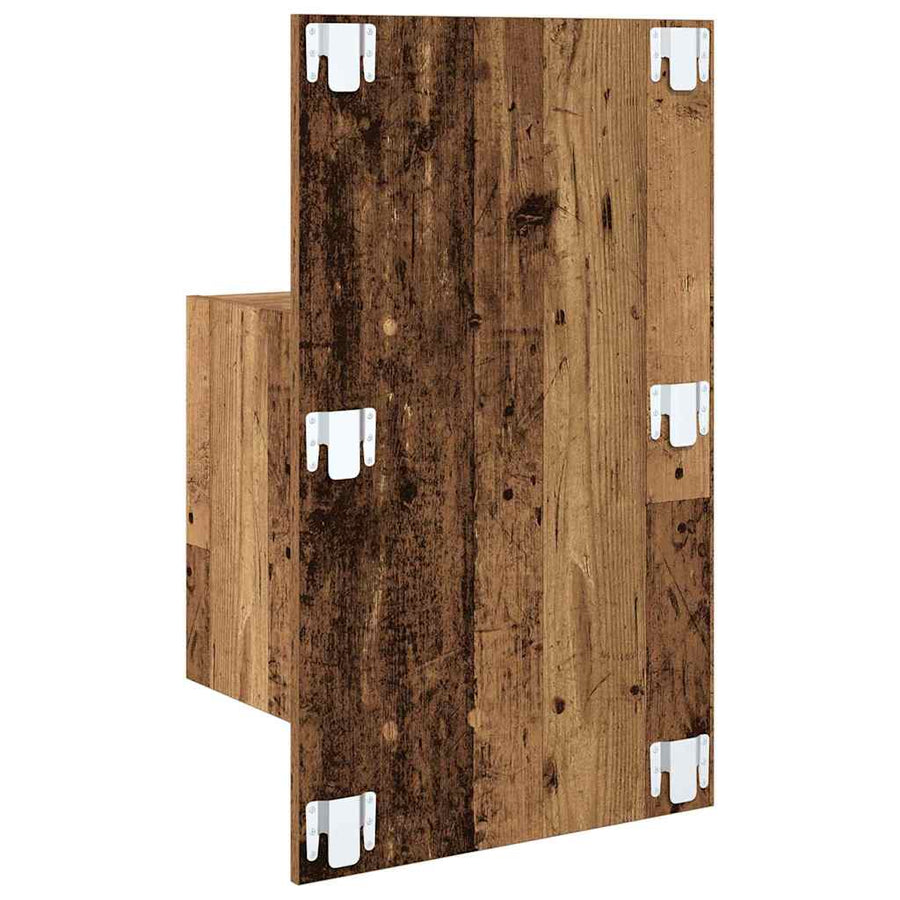 Wandkastje 2 pcs Oud Hout 48,5 x 32,5 x 80 cm Bewerkt hout