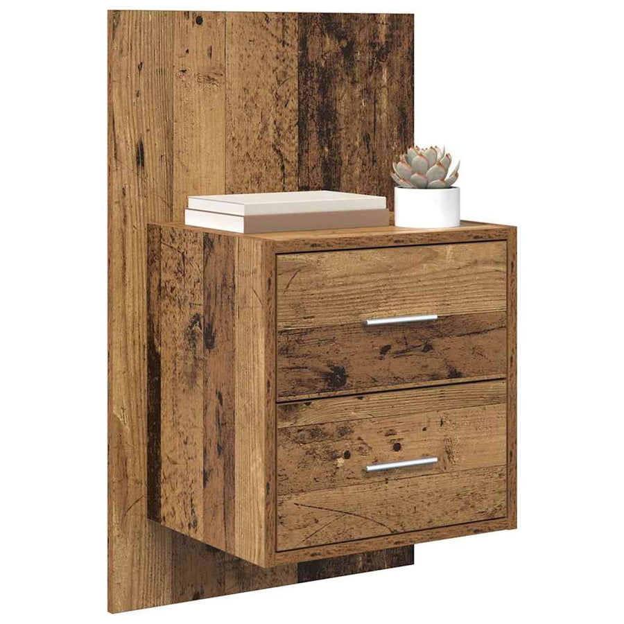 Wandkastje 2 pcs Oud Hout 48,5 x 32,5 x 80 cm Bewerkt hout