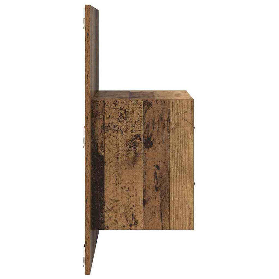 Wandkastje 2 pcs Oud Hout 48,5 x 32,5 x 80 cm Bewerkt hout