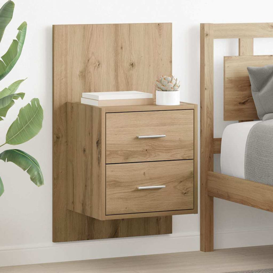 Wandkastje 2 pcs Artisan Eiken 48,5 x 32,5 x 80 cm Bewerkt hout