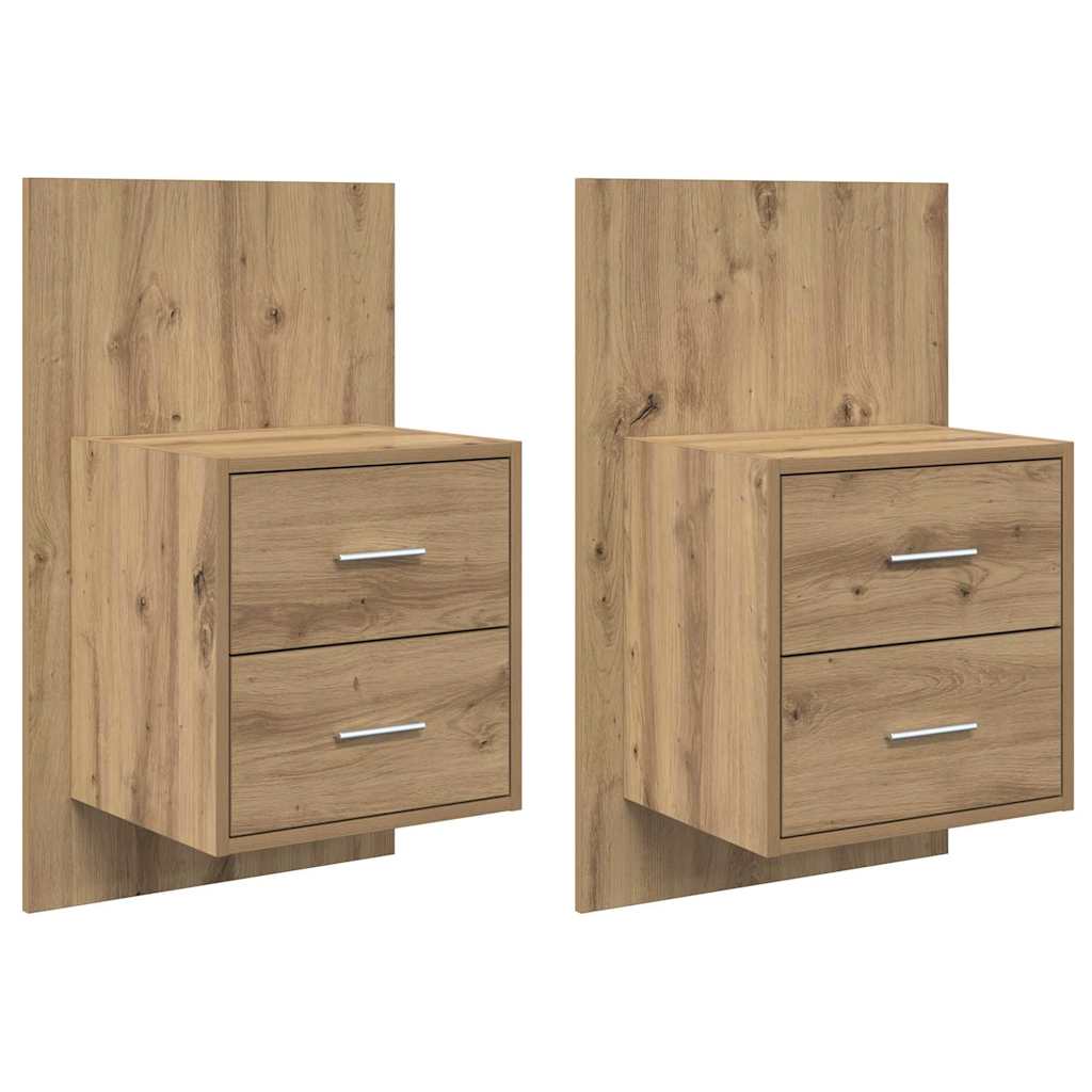 Wandkastje 2 pcs Artisan Eiken 48,5 x 32,5 x 80 cm Bewerkt hout