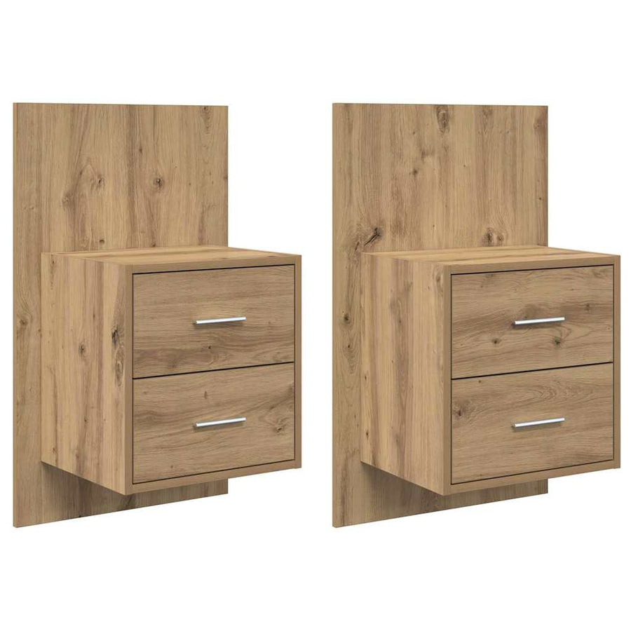 Wandkastje 2 pcs Artisan Eiken 48,5 x 32,5 x 80 cm Bewerkt hout