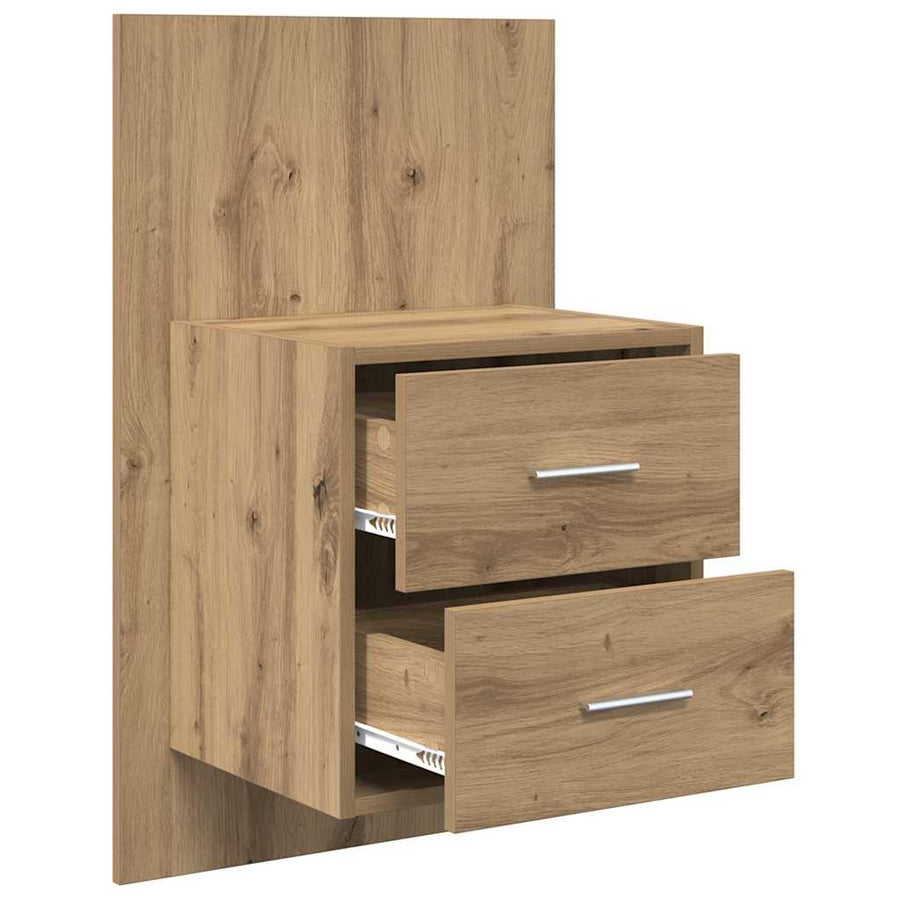 Wandkastje 2 pcs Artisan Eiken 48,5 x 32,5 x 80 cm Bewerkt hout