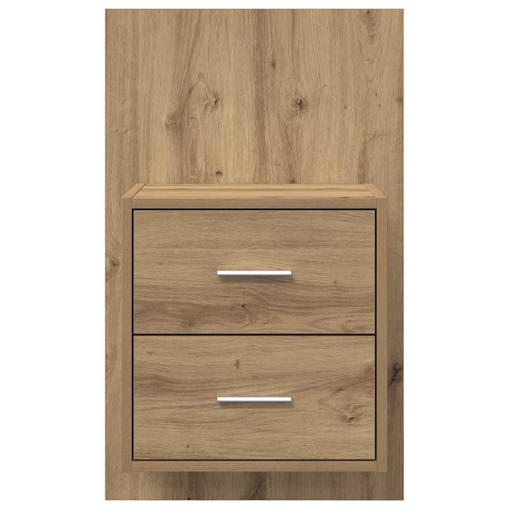 Wandkastje 2 pcs Artisan Eiken 48,5 x 32,5 x 80 cm Bewerkt hout