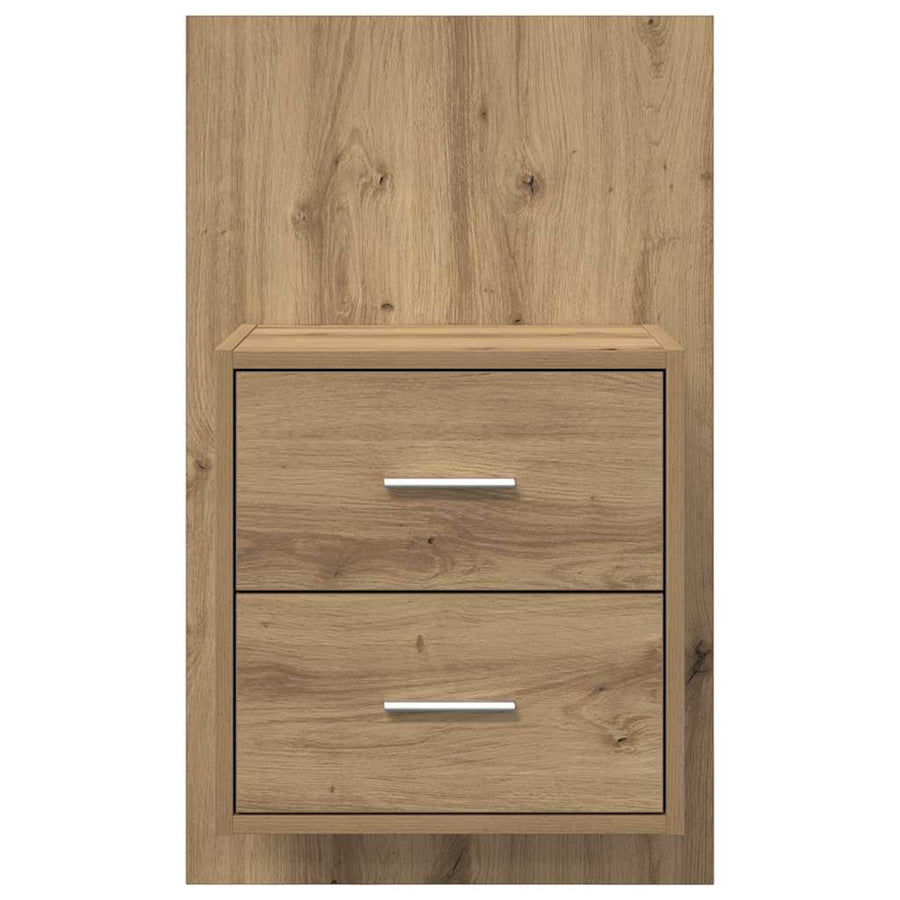 Wandkastje 2 pcs Artisan Eiken 48,5 x 32,5 x 80 cm Bewerkt hout