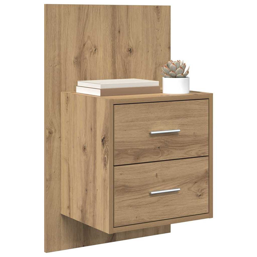 Wandkastje 2 pcs Artisan Eiken 48,5 x 32,5 x 80 cm Bewerkt hout