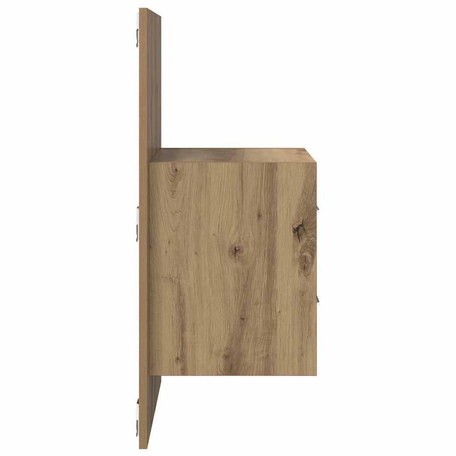 Wandkastje 2 pcs Artisan Eiken 48,5 x 32,5 x 80 cm Bewerkt hout