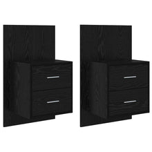 Wandkastje 2 pcs Zwart Eiken 48,5 x 32,5 x 80 cm Bewerkt hout