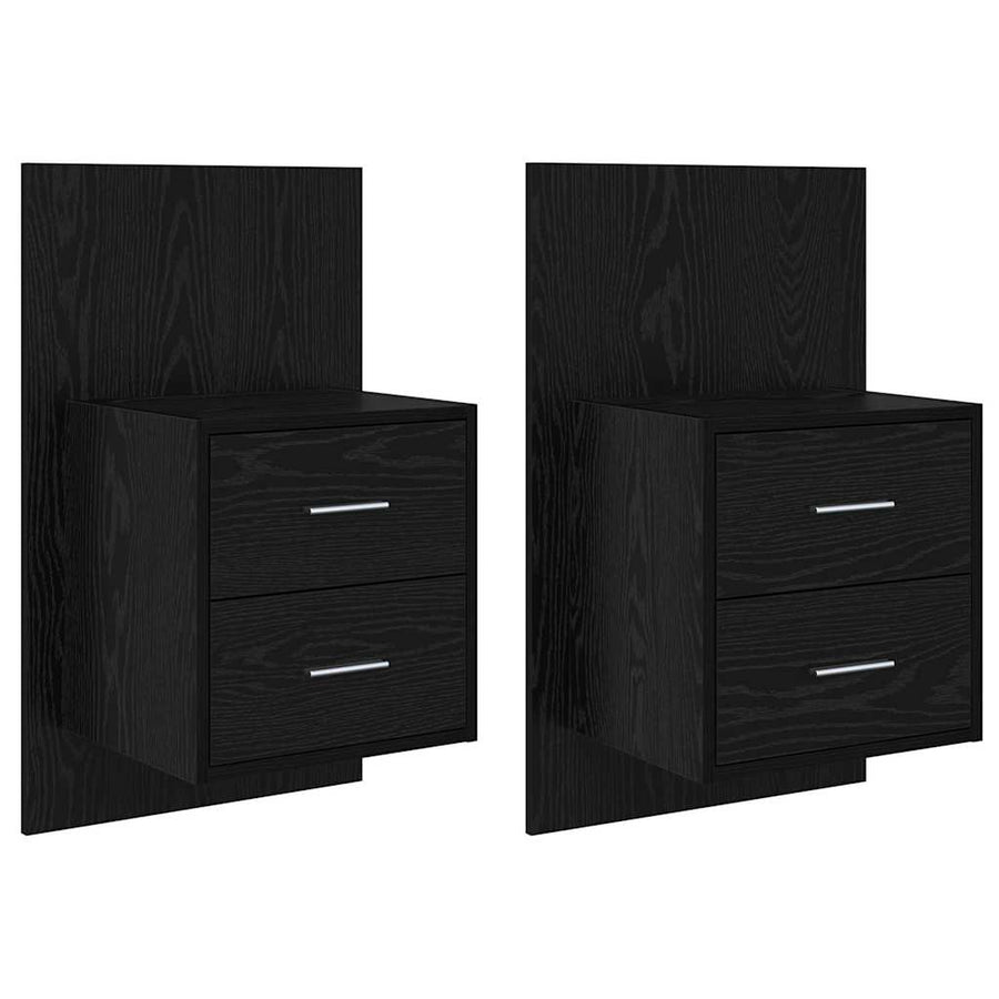Wandkastje 2 pcs Zwart Eiken 48,5 x 32,5 x 80 cm Bewerkt hout