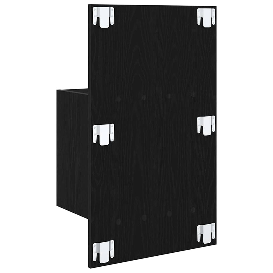 Wandkastje 2 pcs Zwart Eiken 48,5 x 32,5 x 80 cm Bewerkt hout