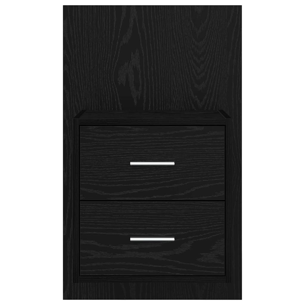 Wandkastje 2 pcs Zwart Eiken 48,5 x 32,5 x 80 cm Bewerkt hout