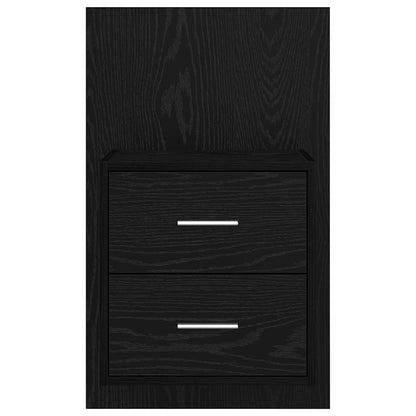 Wandkastje 2 pcs Zwart Eiken 48,5 x 32,5 x 80 cm Bewerkt hout