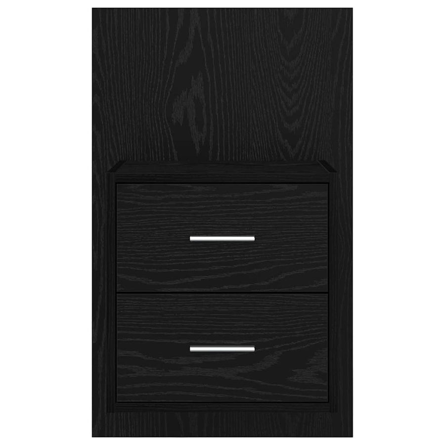 Wandkastje 2 pcs Zwart Eiken 48,5 x 32,5 x 80 cm Bewerkt hout