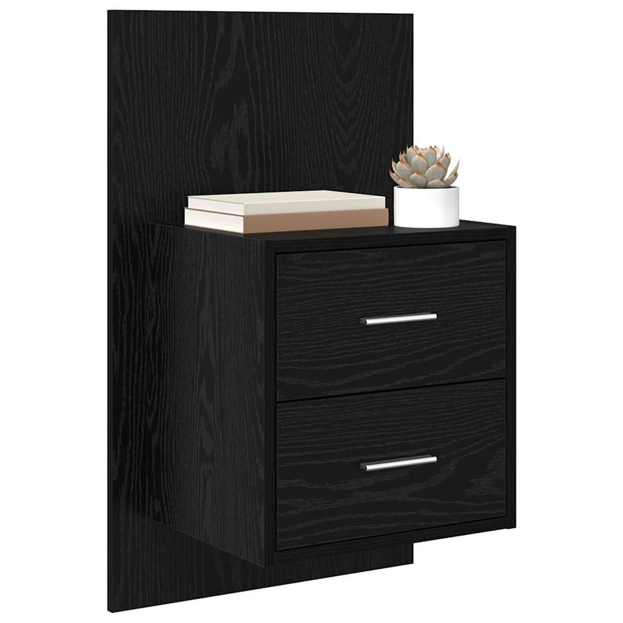 Wandkastje 2 pcs Zwart Eiken 48,5 x 32,5 x 80 cm Bewerkt hout