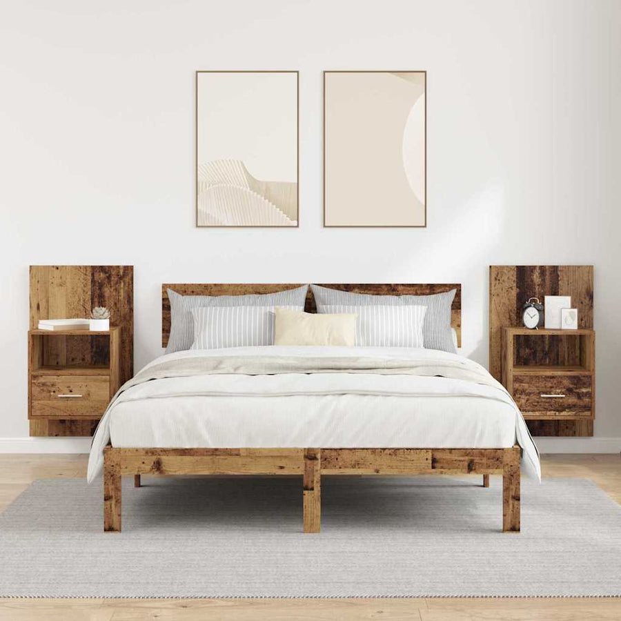 Bedkast 2 pcs Oud hout 48.5 x 32.5 x 80 cm Bewerkt hout