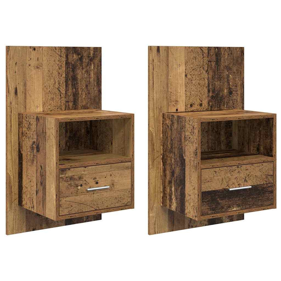 Bedkast 2 pcs Oud hout 48.5 x 32.5 x 80 cm Bewerkt hout