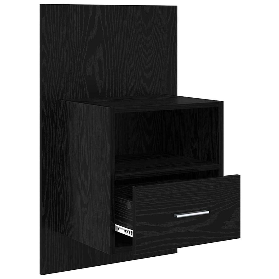 Bedkast 2 pcs Zwart eiken 48.5 x 32.5 x 80 cm Bewerkt hout
