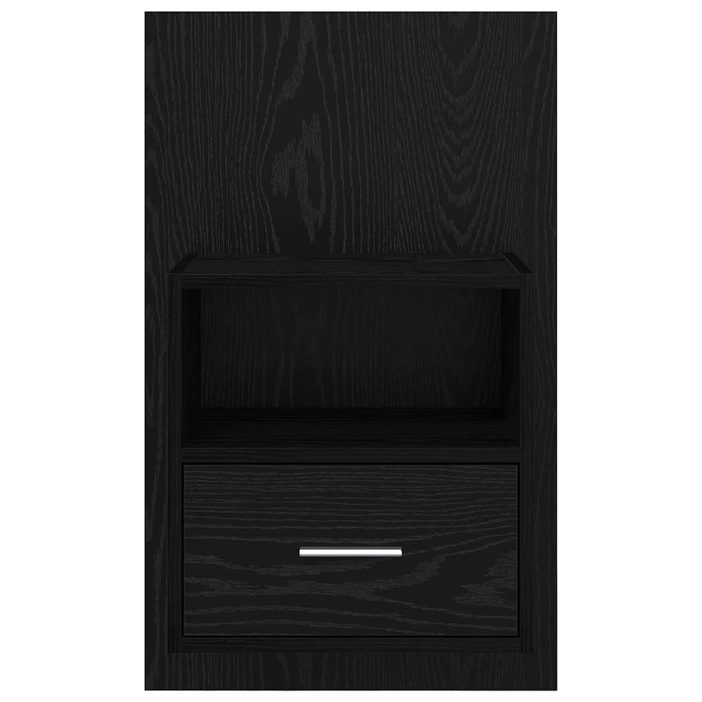Bedkast 2 pcs Zwart eiken 48.5 x 32.5 x 80 cm Bewerkt hout