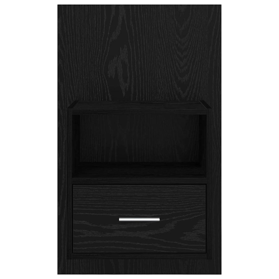 Bedkast 2 pcs Zwart eiken 48.5 x 32.5 x 80 cm Bewerkt hout