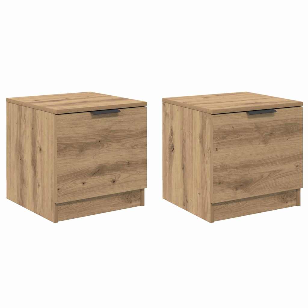 Bedkast 2 pcs artisanaal eikenkleurig 40 x 39 x 40 cm