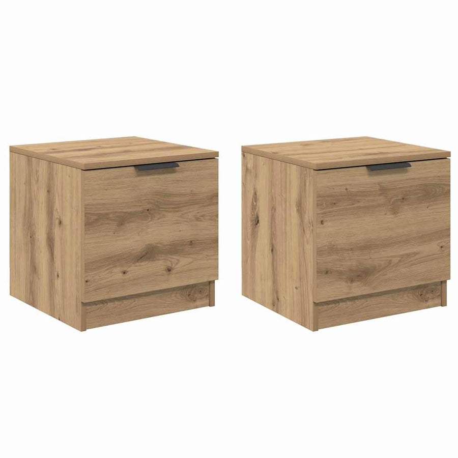 Bedkast 2 pcs artisanaal eikenkleurig 40 x 39 x 40 cm