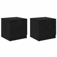 Bedkast 2 pcs Zwart eiken 40 x 39 x 40 cm Bewerkt hout