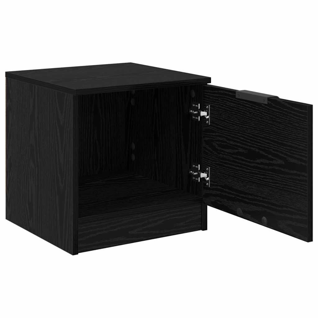 Bedkast 2 pcs Zwart eiken 40 x 39 x 40 cm Bewerkt hout