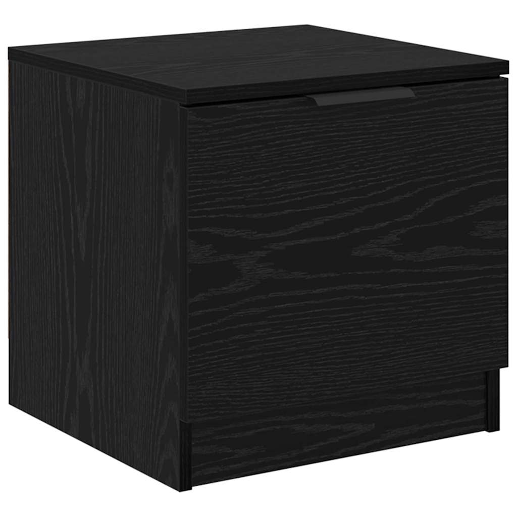 Bedkast 2 pcs Zwart eiken 40 x 39 x 40 cm Bewerkt hout