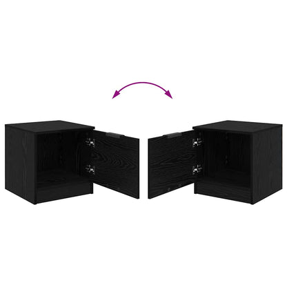 Bedkast 2 pcs Zwart eiken 40 x 39 x 40 cm Bewerkt hout