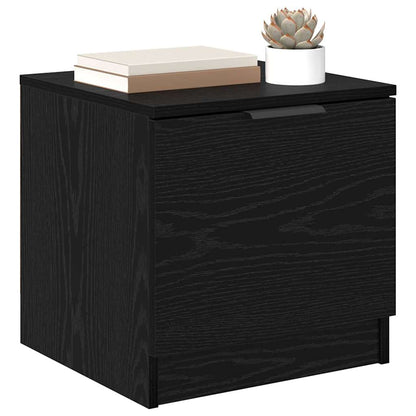 Bedkast 2 pcs Zwart eiken 40 x 39 x 40 cm Bewerkt hout