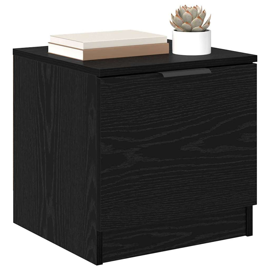 Bedkast 2 pcs Zwart eiken 40 x 39 x 40 cm Bewerkt hout