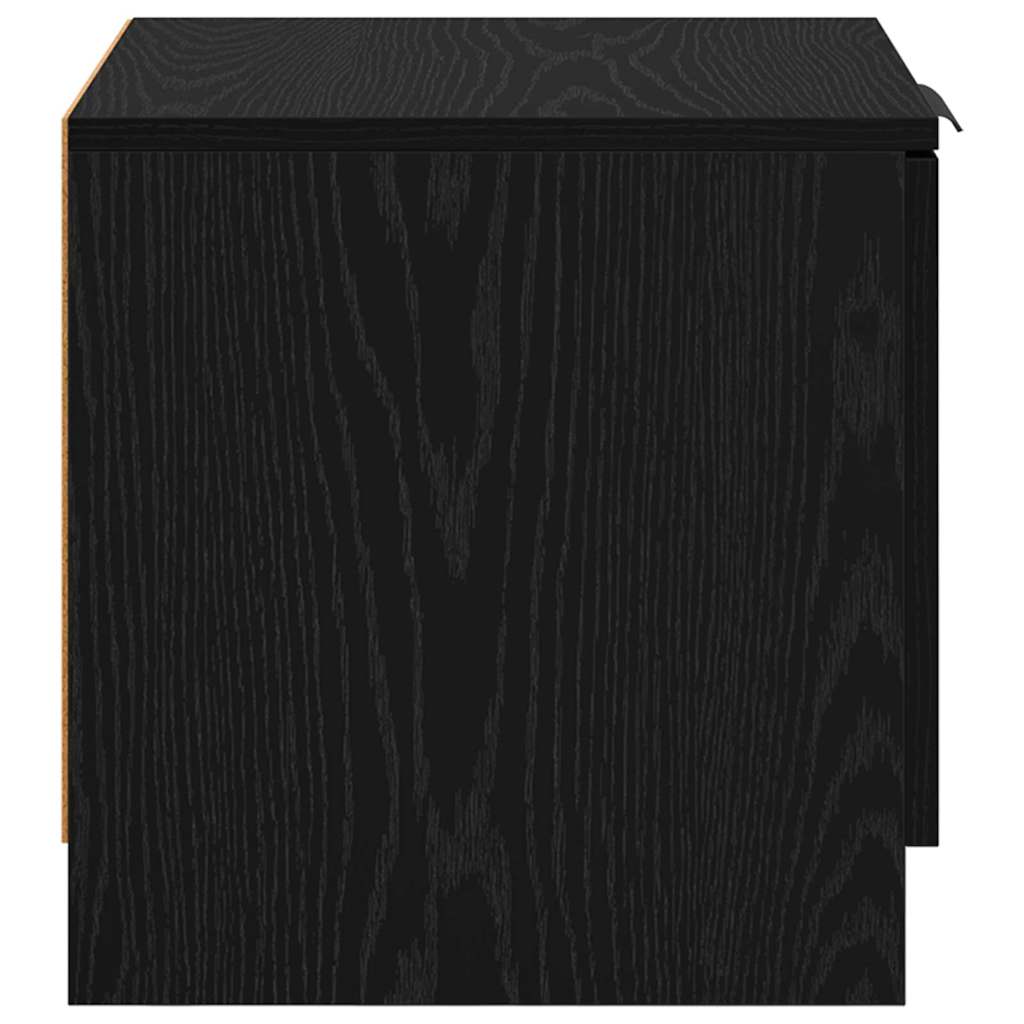 Bedkast 2 pcs Zwart eiken 40 x 39 x 40 cm Bewerkt hout