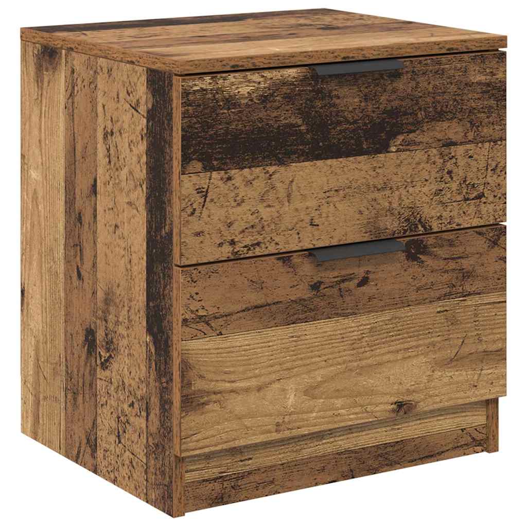 Nachtkastje met lade 2 pcs Oudhout 45 x 39 x 50cm Bewerkt hout