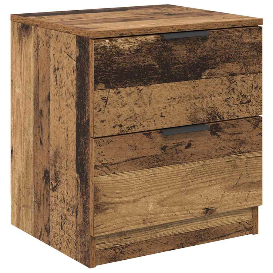 Nachtkastje met lade 2 pcs Oudhout 45 x 39 x 50cm Bewerkt hout