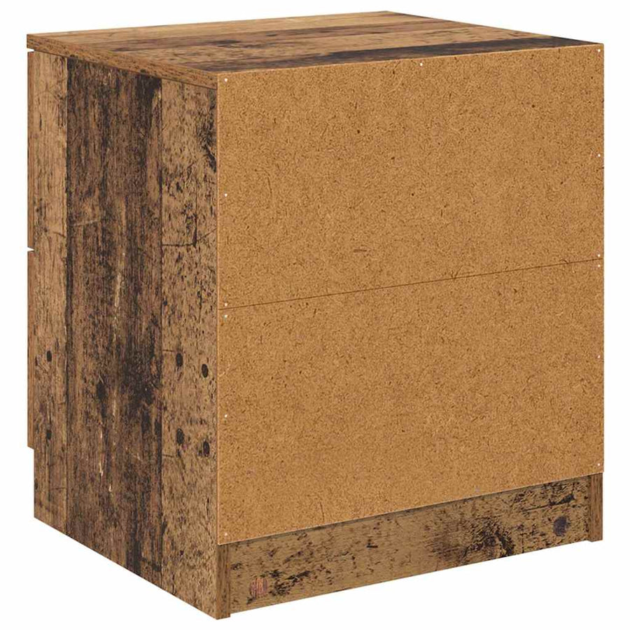 Nachtkastje met lade 2 pcs Oudhout 45 x 39 x 50cm Bewerkt hout