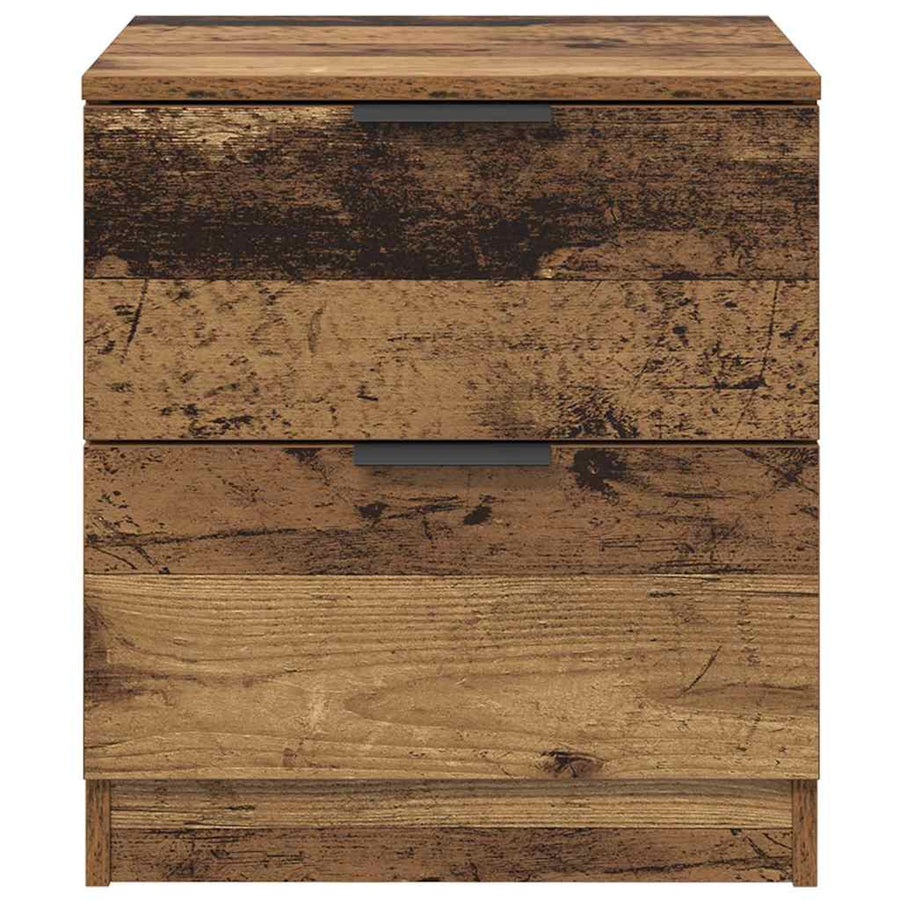 Nachtkastje met lade 2 pcs Oudhout 45 x 39 x 50cm Bewerkt hout