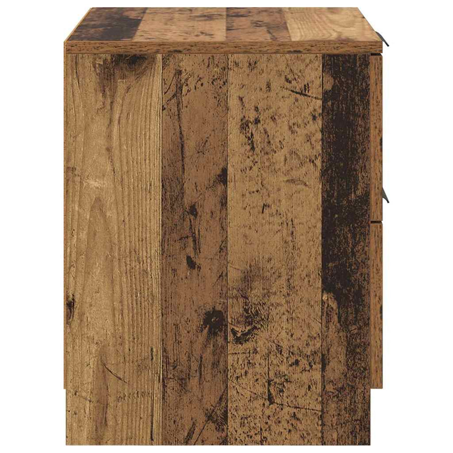 Nachtkastje met lade 2 pcs Oudhout 45 x 39 x 50cm Bewerkt hout