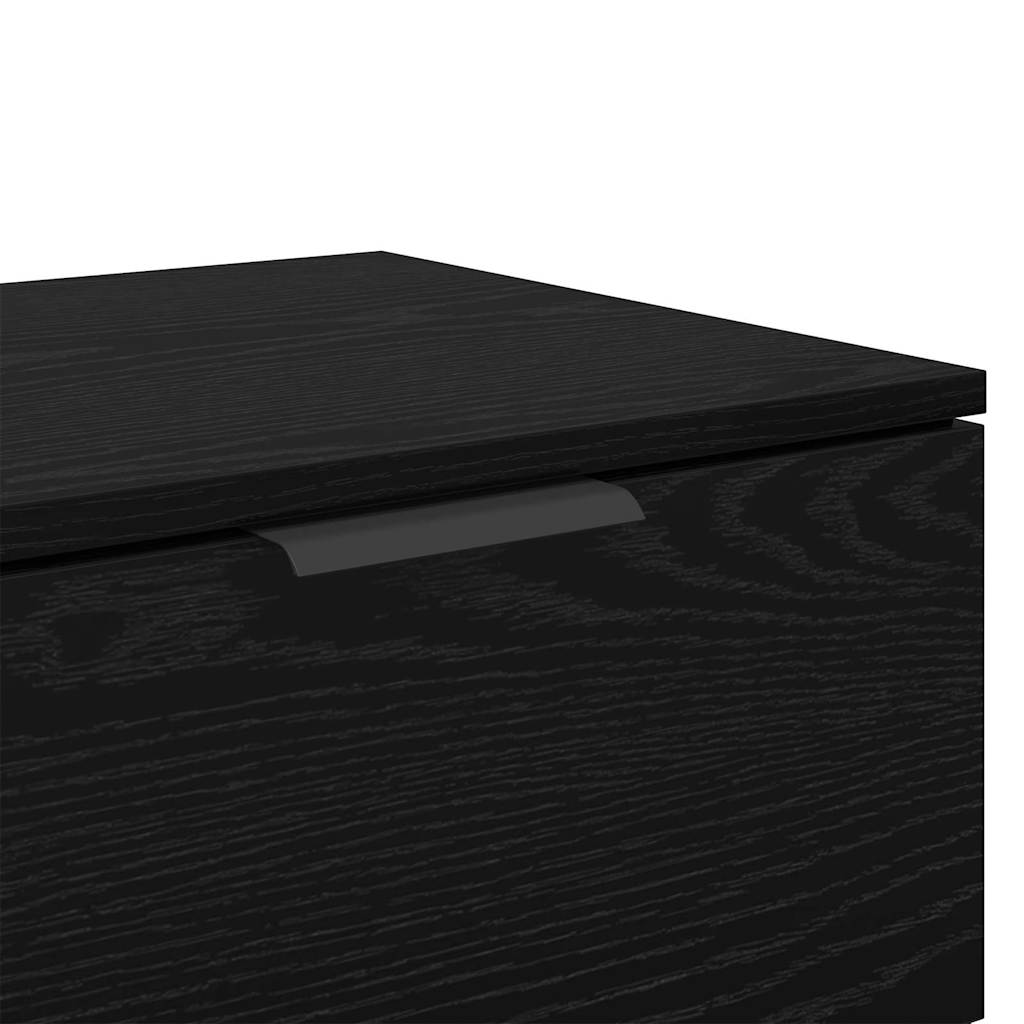 Nachtkastje 2 pcs Zwart Eiken 45 x 39 x 50cm Bewerkt hout