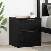 Nachtkastje 2 pcs Zwart Eiken 45 x 39 x 50cm Bewerkt hout