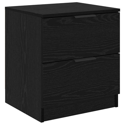 Nachtkastje 2 pcs Zwart Eiken 45 x 39 x 50cm Bewerkt hout