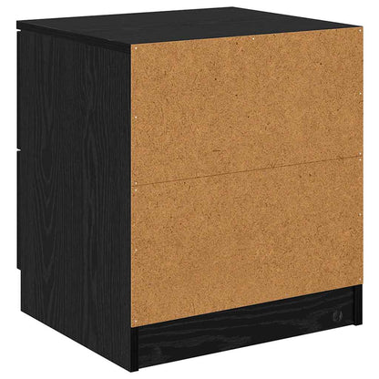 Nachtkastje 2 pcs Zwart Eiken 45 x 39 x 50cm Bewerkt hout